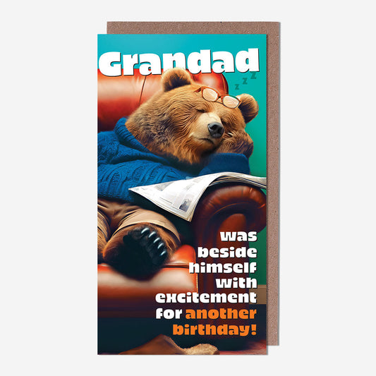 Grandad bear beside himself Grandad Birthday Card