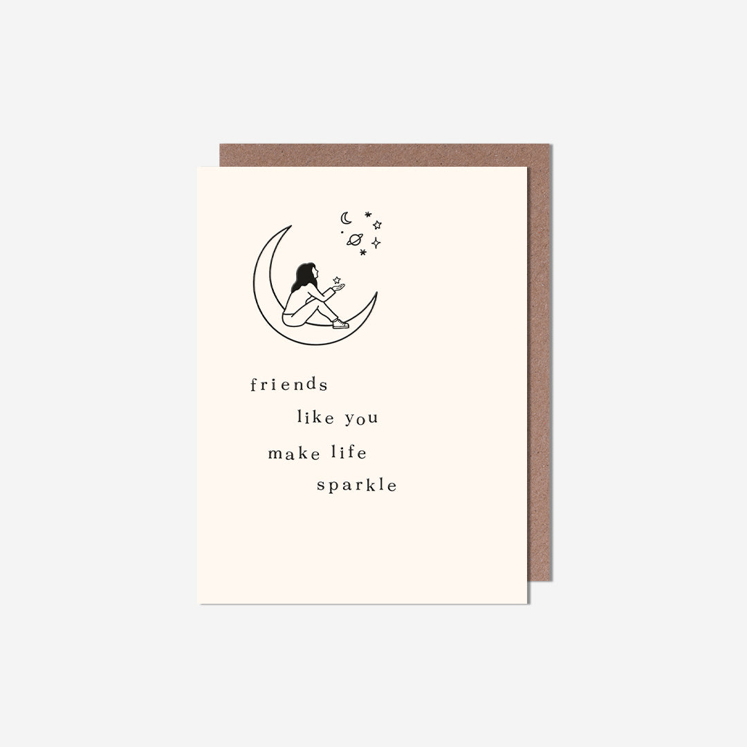 Girl On Moon Sparkle General Card