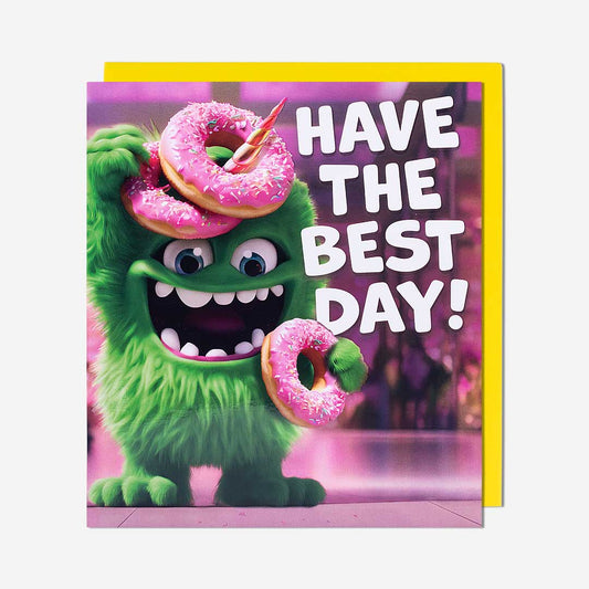 Doughnut Unicorn Monster Birthday Card