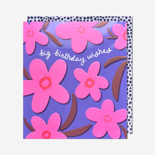 Big birthday pink floral Birthday Card
