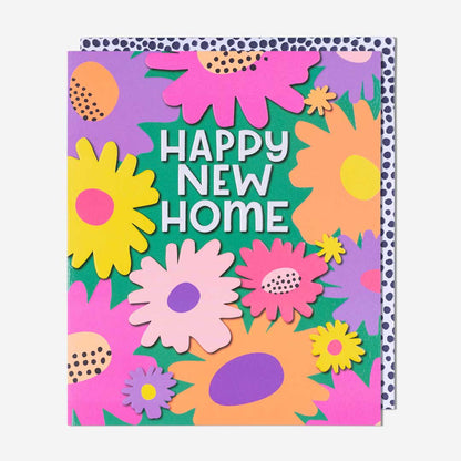 Green Floral New Home Card