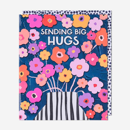 Blue Floral Vase Get Well Card
