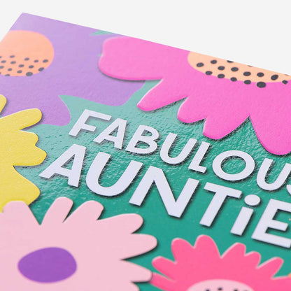 Fab Auntie Green Floral Birthday Card