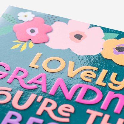 Best Grandma Floral Birthday Card