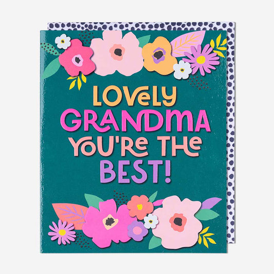 Best Grandma Floral Birthday Card