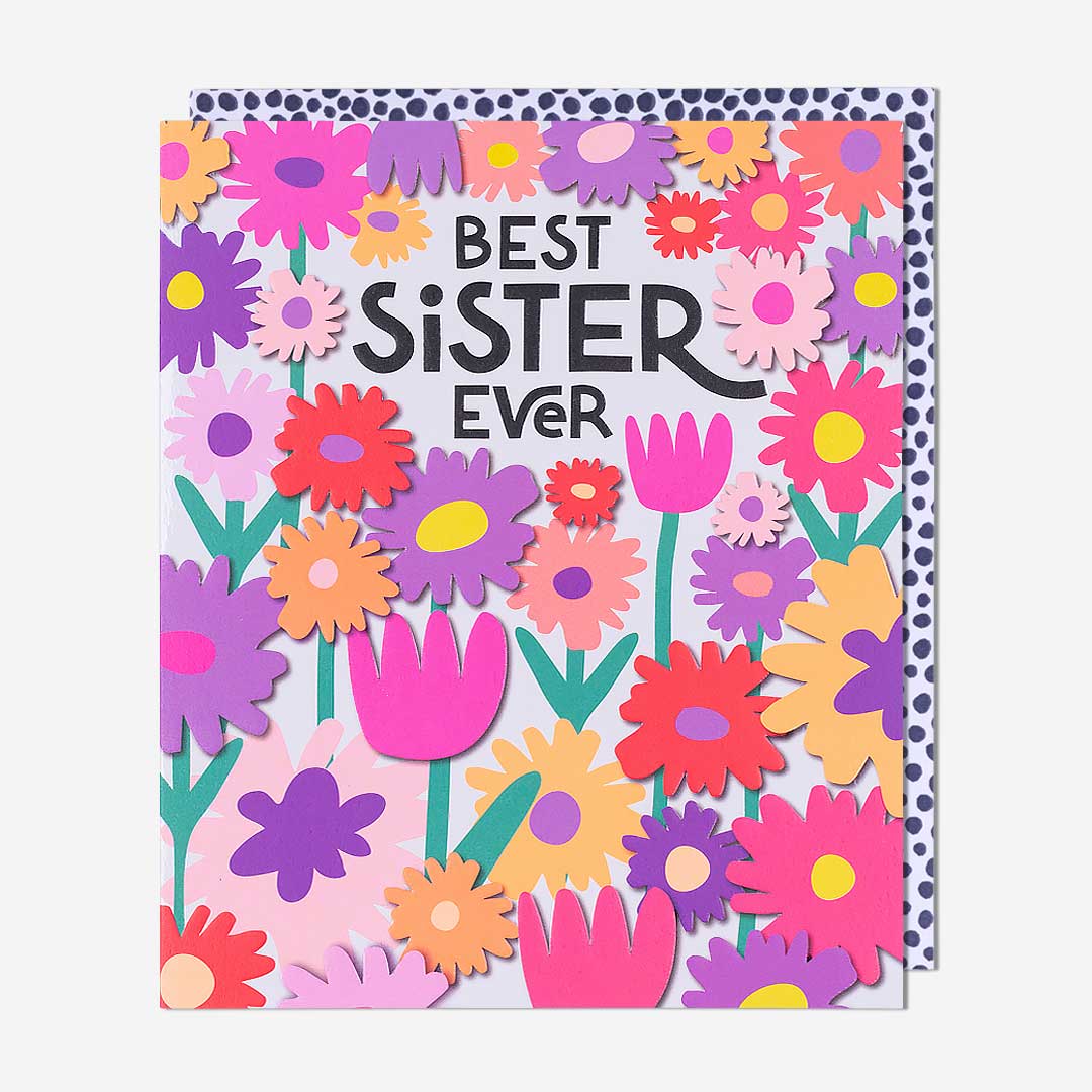 Best Sister Floral Birthday Card