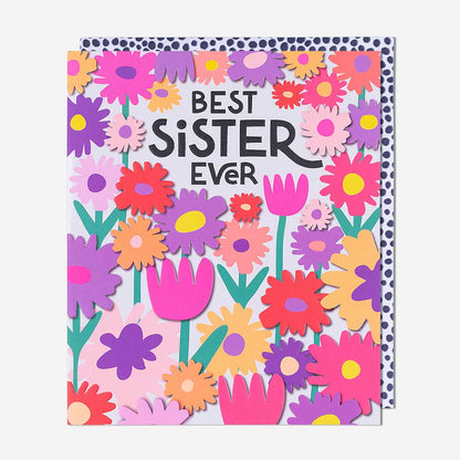 Best Sister Floral Birthday Card
