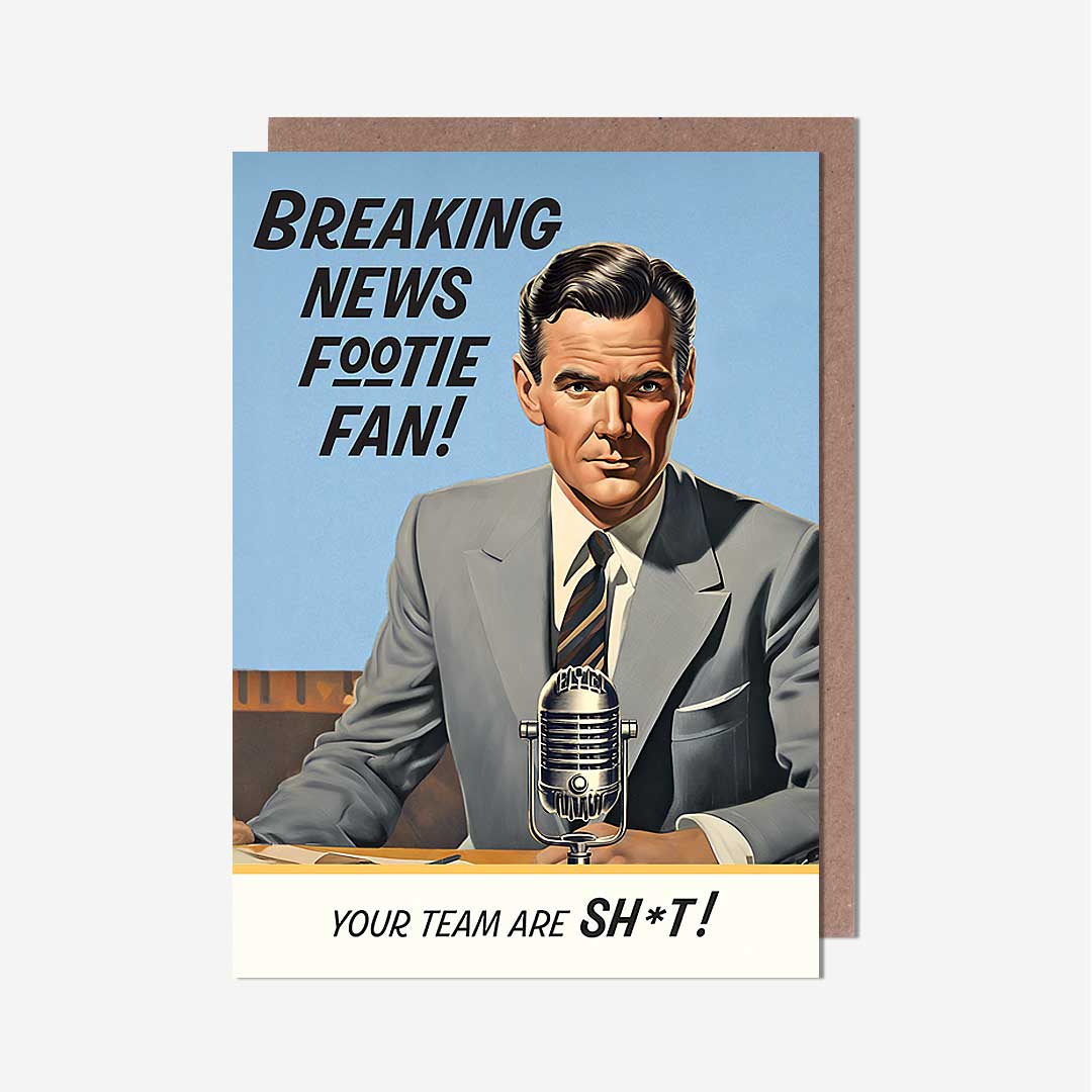Footie Fan News Reporter Birthday Card
