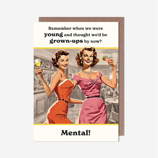 Grown Ups By Now Girls Drinking Birthday Card