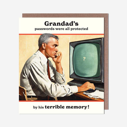 Grandad password terrible memory Grandad Birthday Card