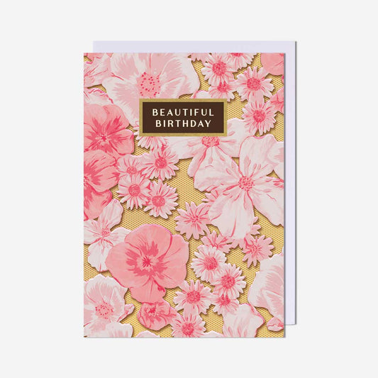 Beautiful Pink Floral Birthday Card
