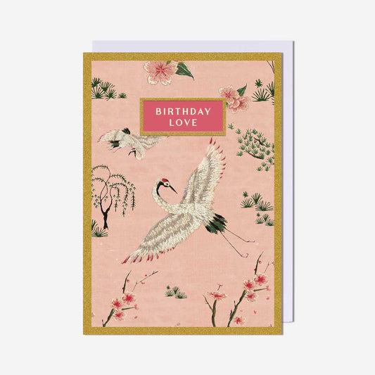 Pink Birds Birthday Card
