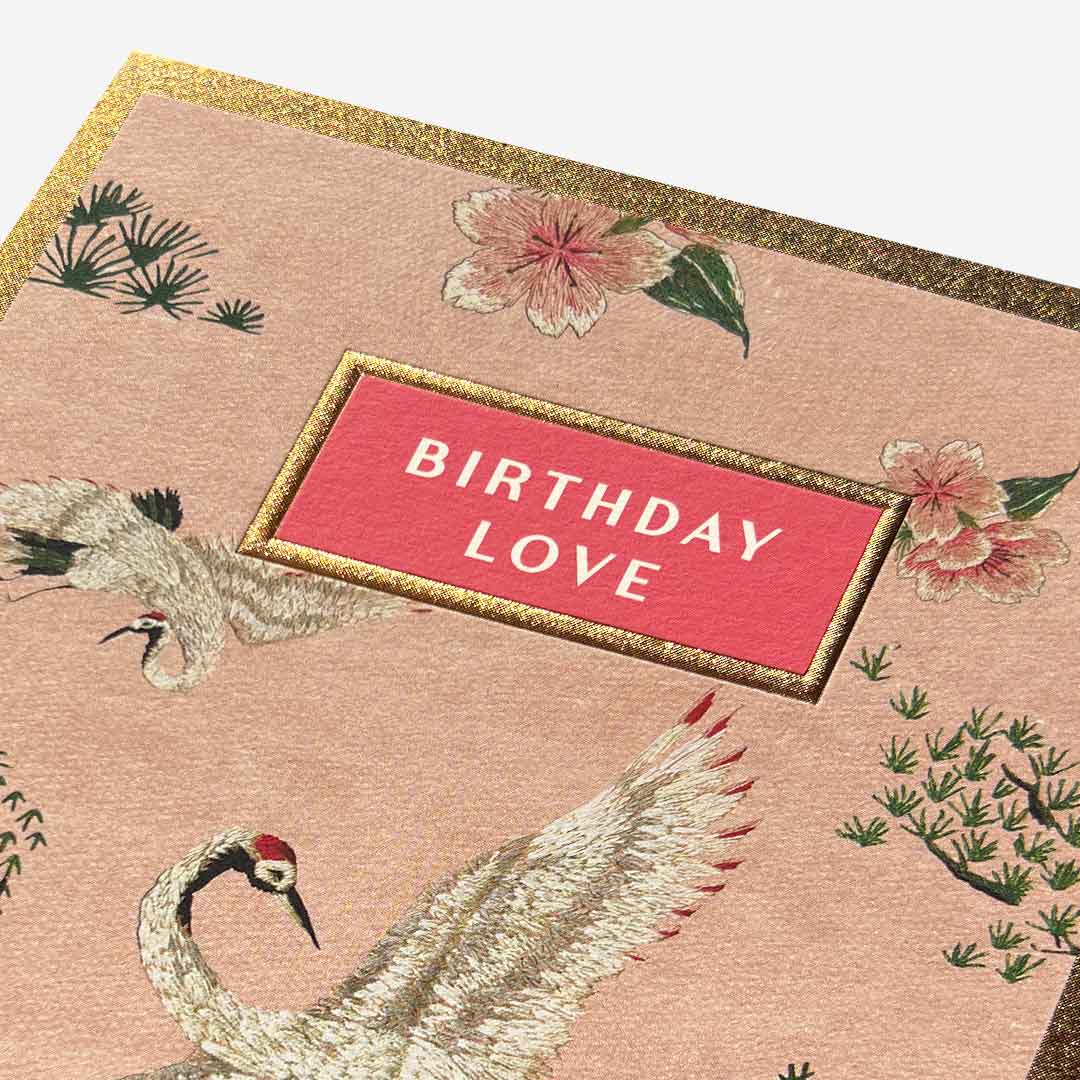 Pink Birds Birthday Card