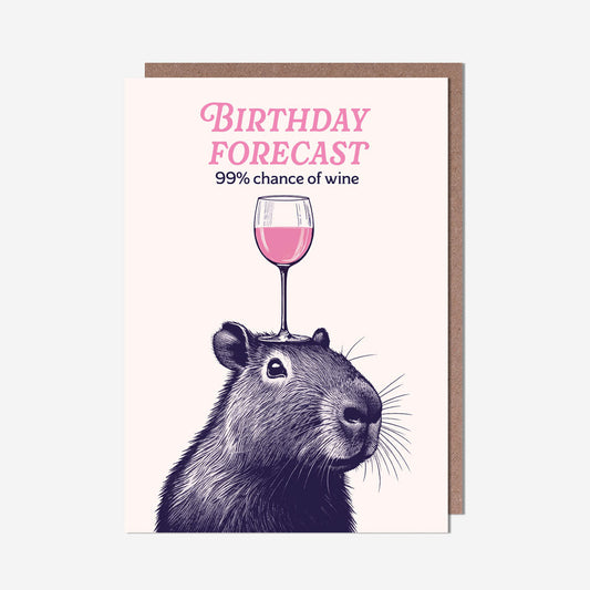 Capybara Birthday Forecast Card
