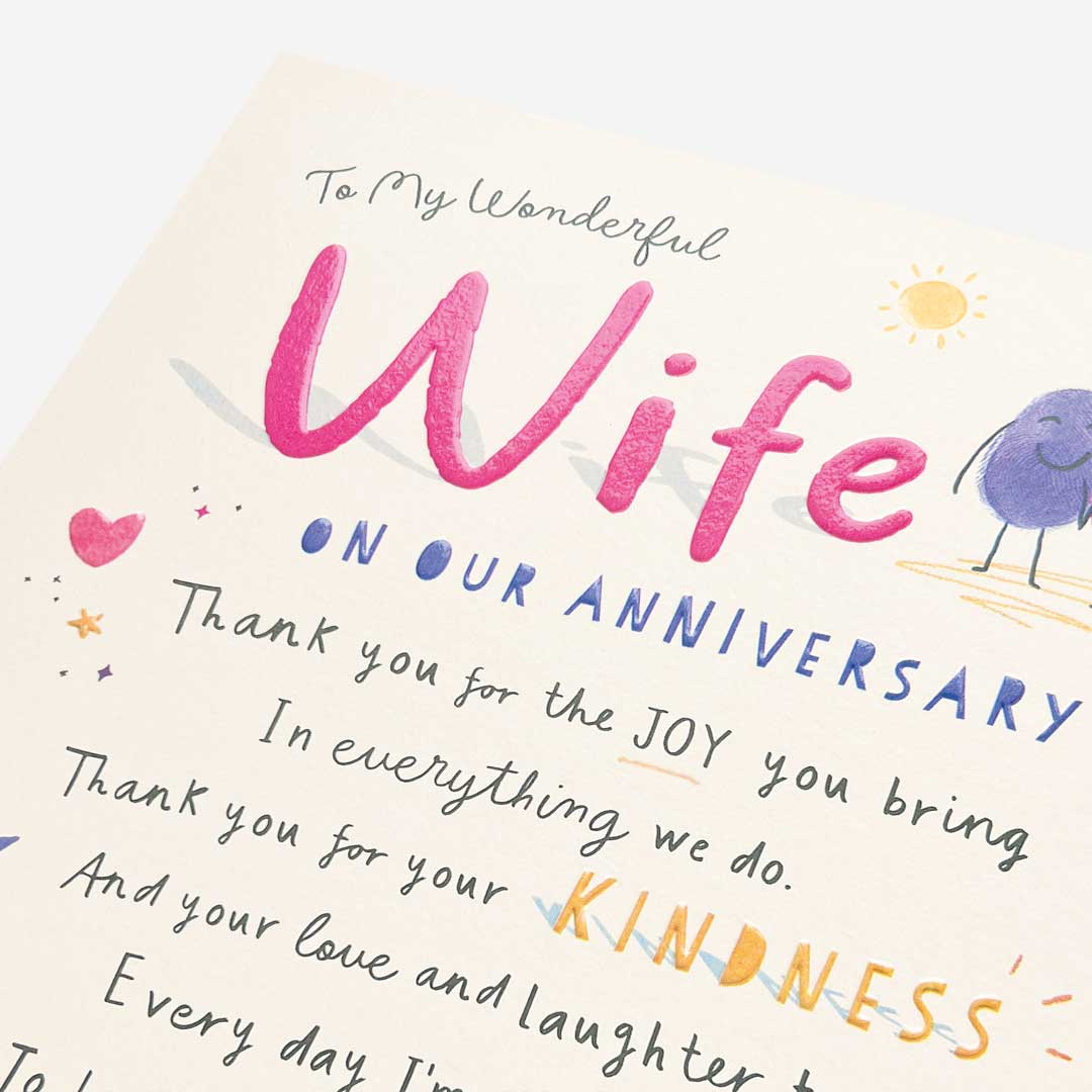 Wife Anniversary my world Anniversary Wife Card