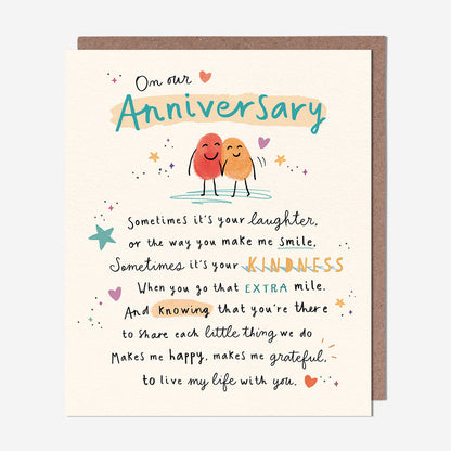 Our Anniversary make me smile Anniversary Our Card
