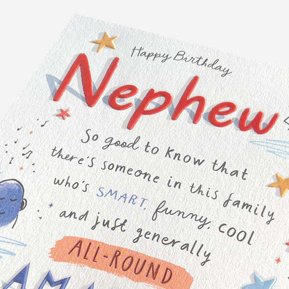 Nephew smart, funny & cool Nephew Birthday Card
