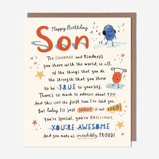 Son you're awesome Son Birthday Card