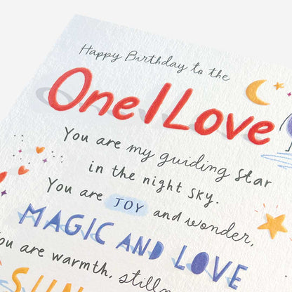 One i Love my guiding star One I Love Birthday Card