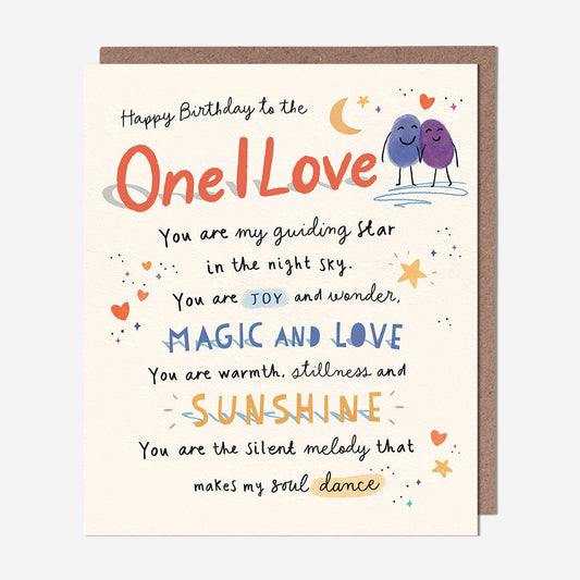 One i Love my guiding star One I Love Birthday Card