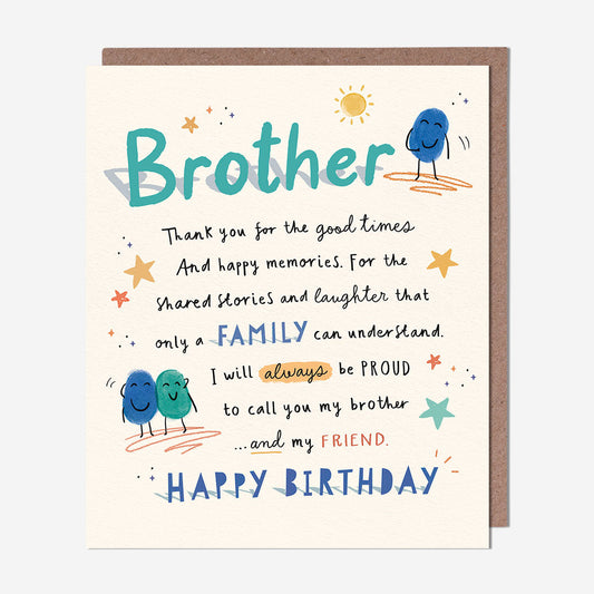 Brother and my friend Brother Birthday Card