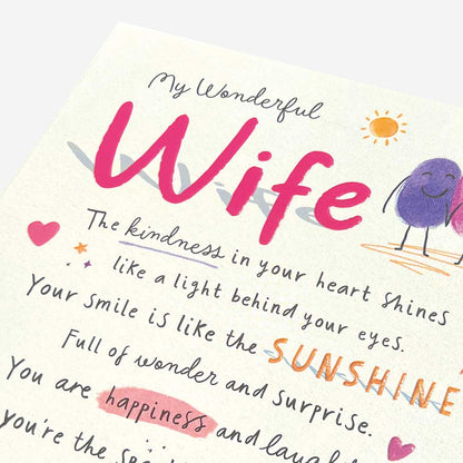 Wife kindness in your heart shines Wife Birthday Card