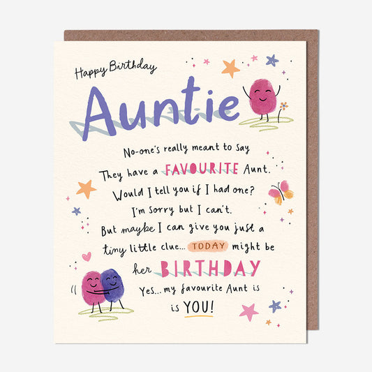 My Favourite Auntie Birthday Card