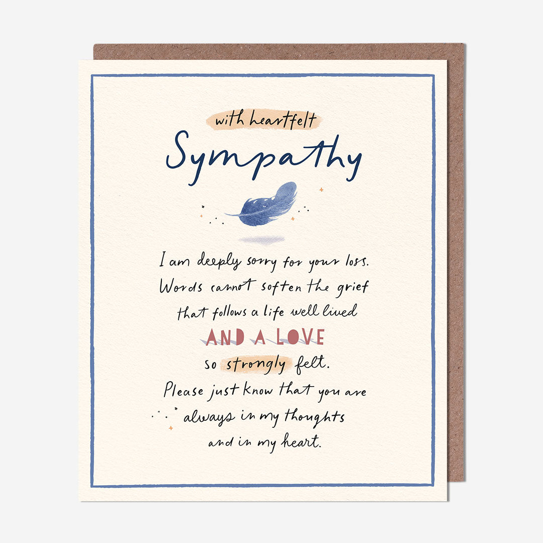 Feather Sympathy Card