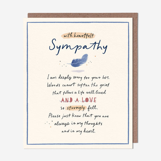 Feather Sympathy Card