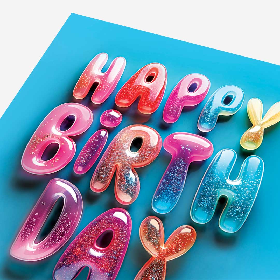 Happy Birthday Glitter Card