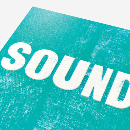 Sound teal text