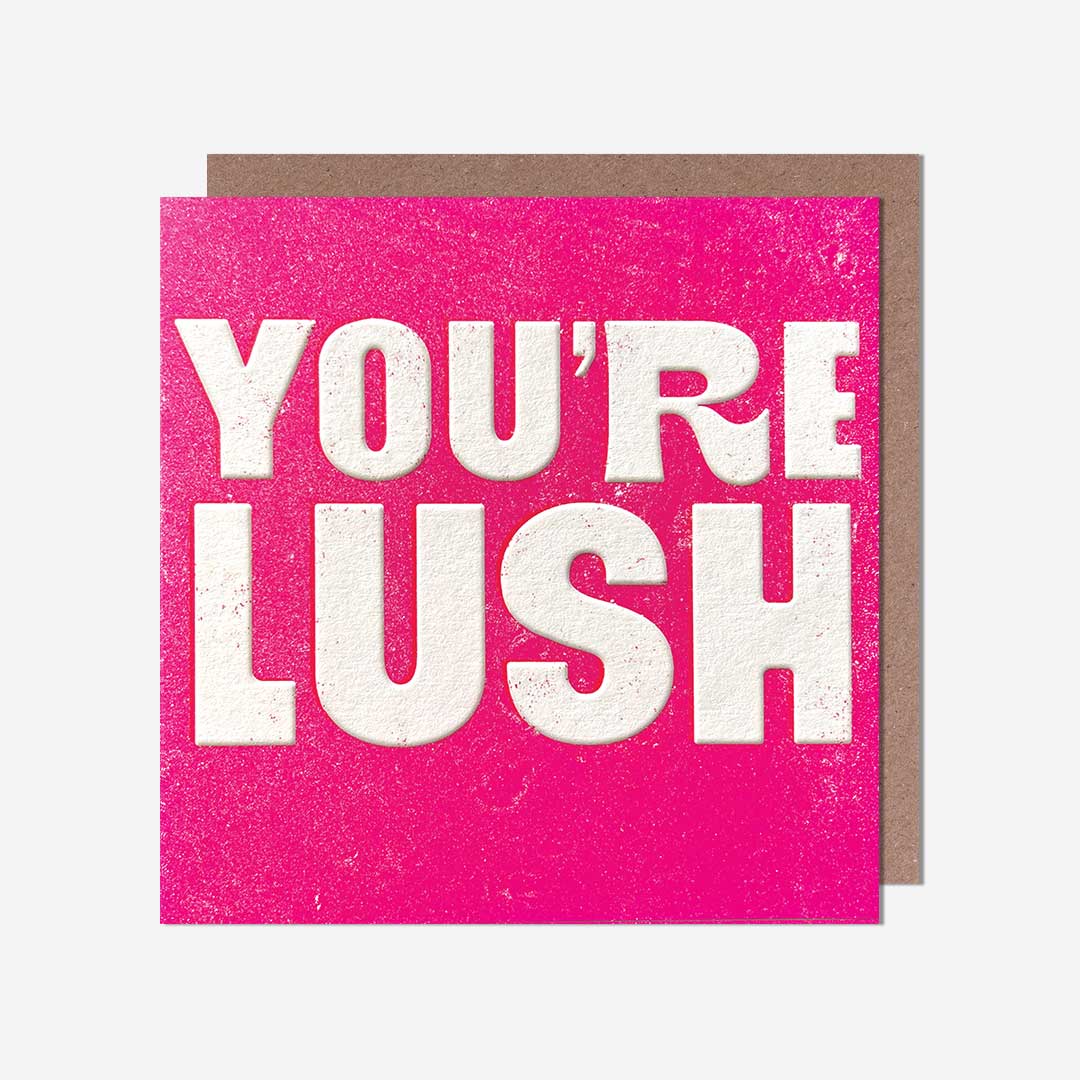 You're lush pink text
