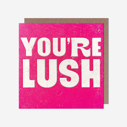 You're lush pink text