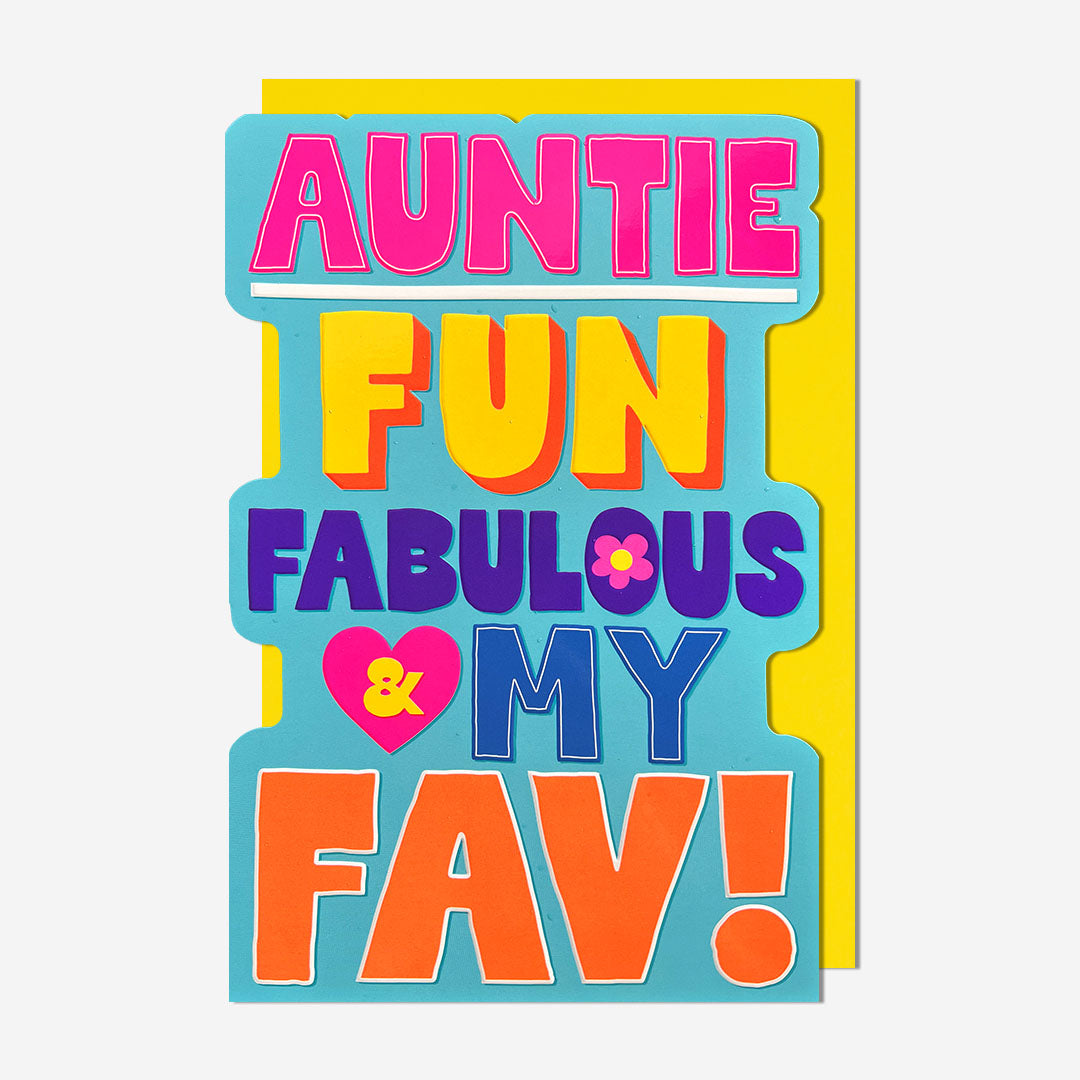 Fun Fab Fav Auntie Birthday Card