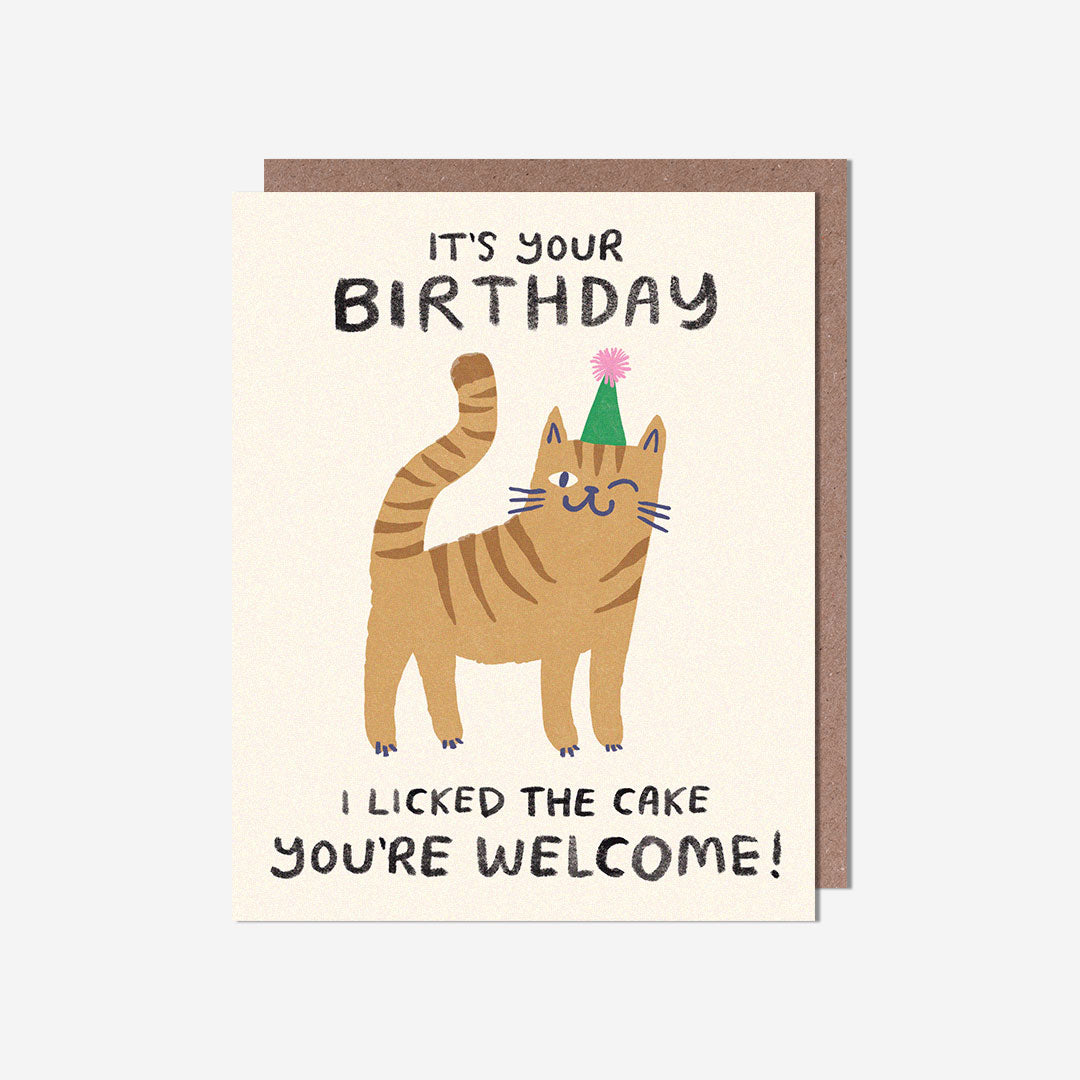 Cat licked cake