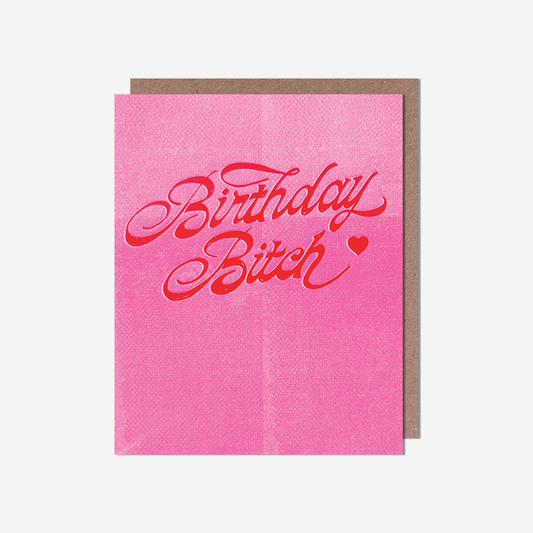 Birthday bitch pink text