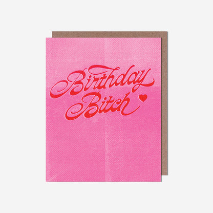 Birthday bitch pink text