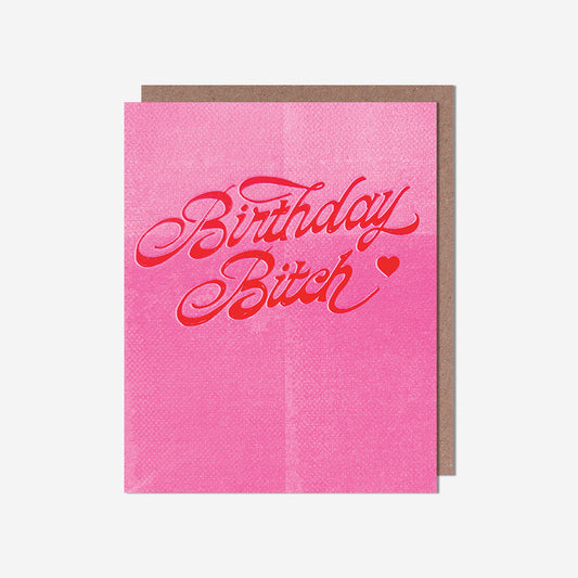 Birthday bitch pink text