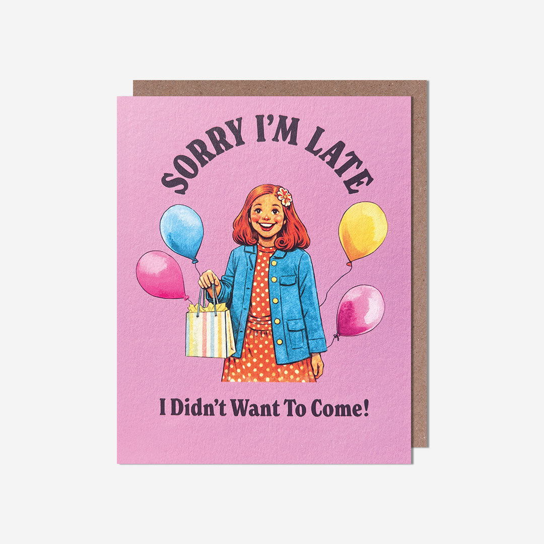 Late girl holding balloons