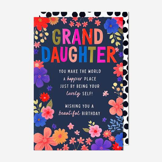 World Happier Place Granddaughter Birthday Card