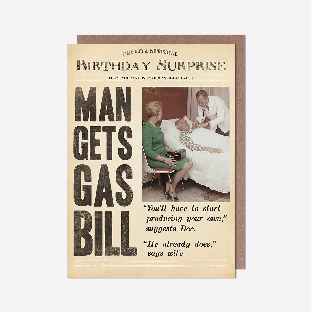 Man Gets Gas Bill Birthday Card