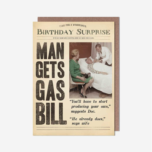 Man Gets Gas Bill Birthday Card
