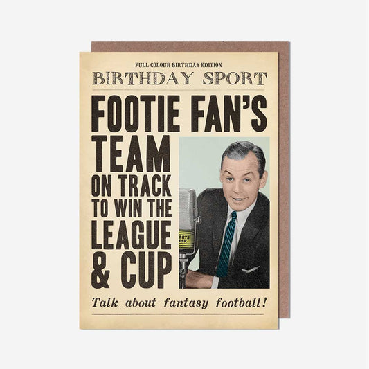 Footie Fan News Birthday Card