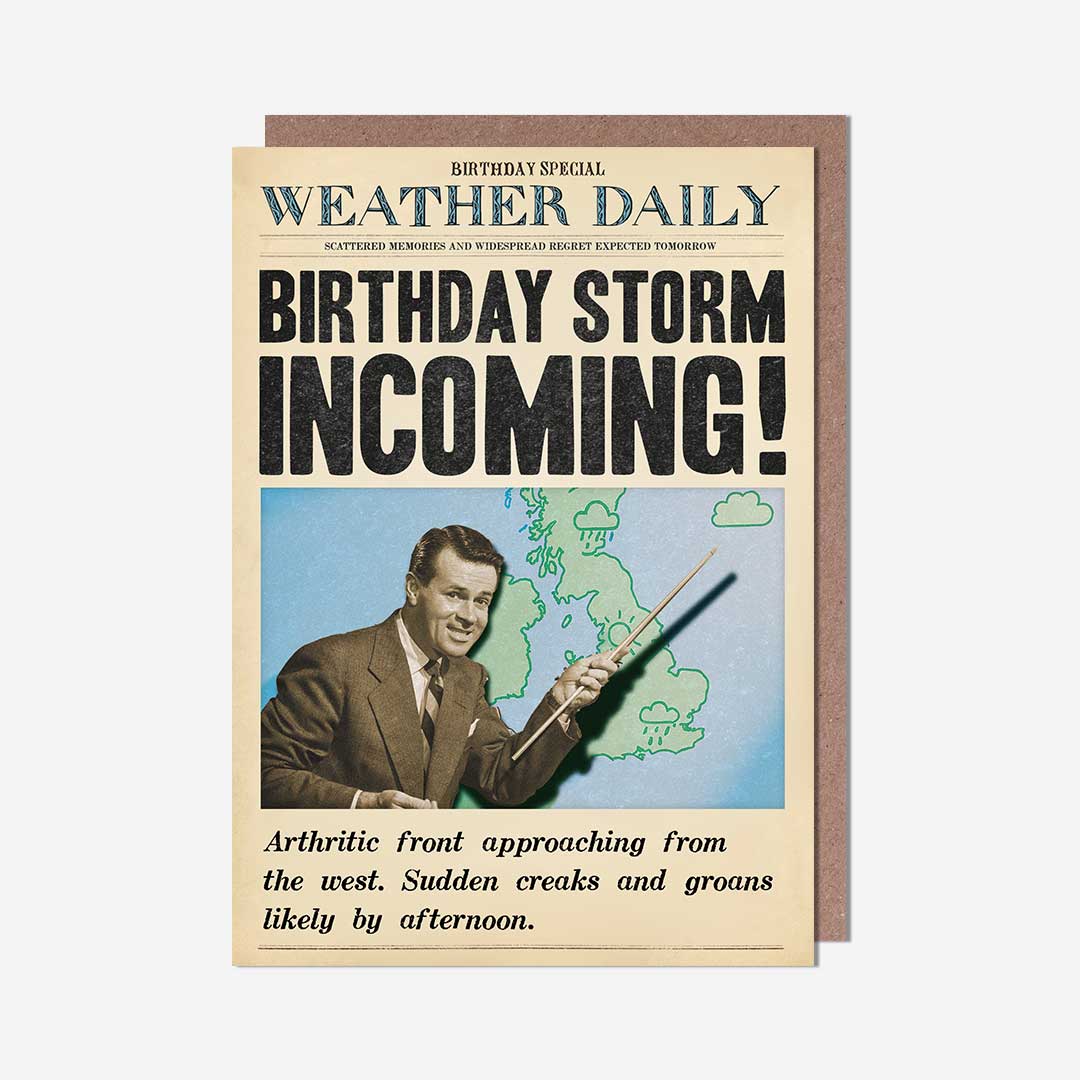 Storm Weatherman Birthday Card