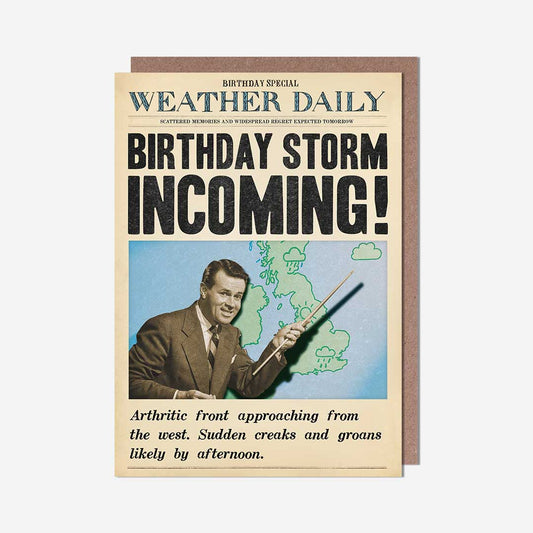 Storm Weatherman Birthday Card