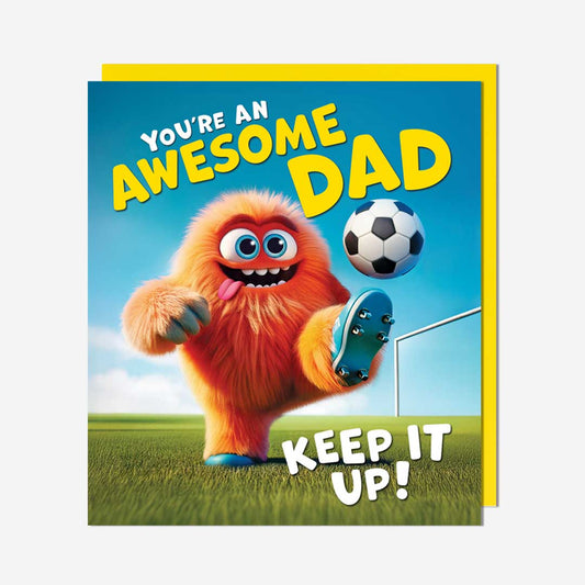 Awesome Monster Playing Football Card
