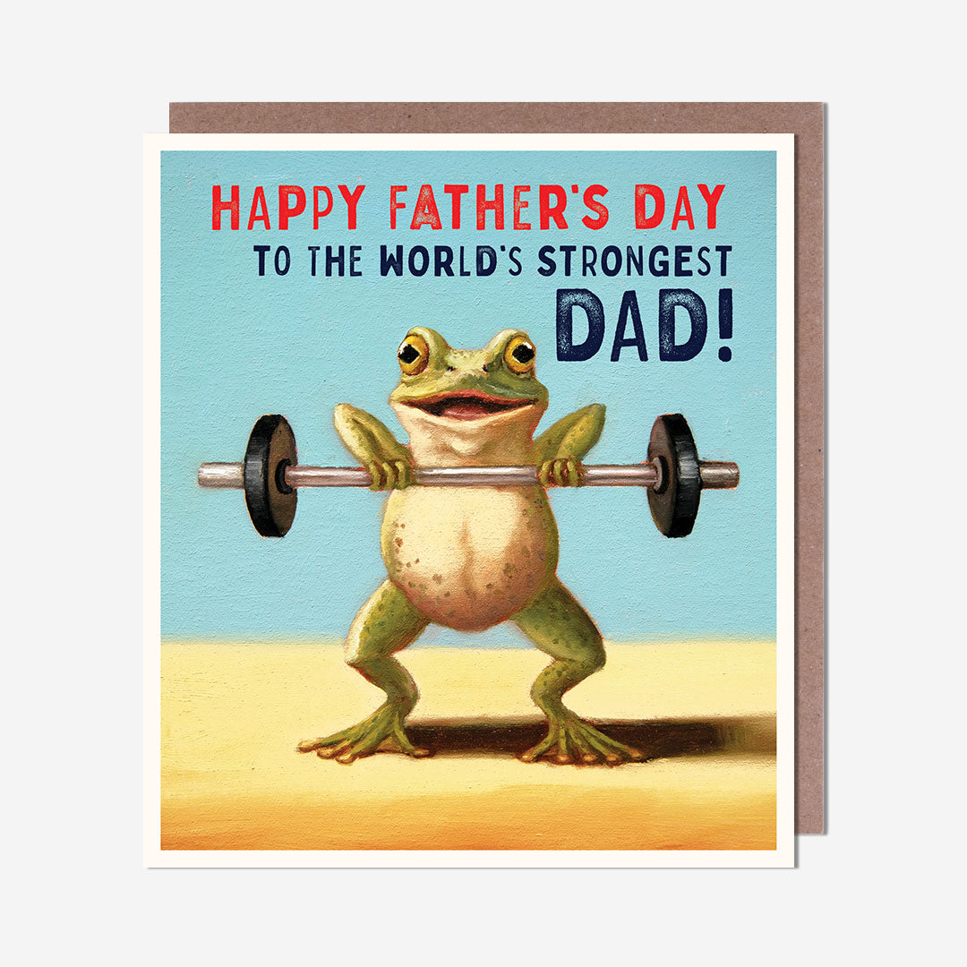 Worlds Strongest Frog Dad Card