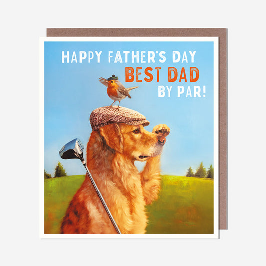 Golfing Dog Dad Card
