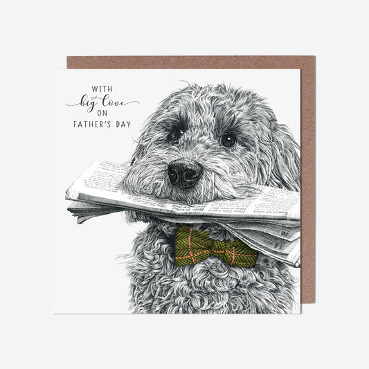 Big Love Dog With Newspaper General Card