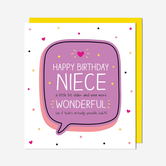 Niece Even More Wonderful Niece Birthday Card